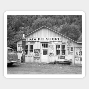 Saw Pit Store, 1940. Vintage Photo Magnet